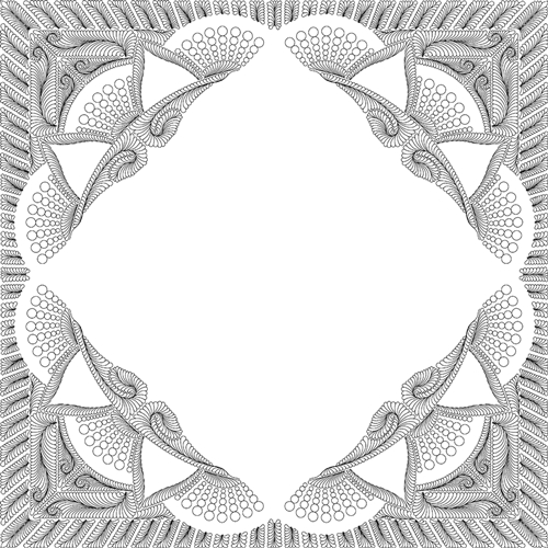 Dinner Plate Dahlia Queen Border Quilting Pattern