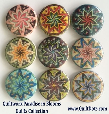 Set of 9 Paradise In Blooms Magnets