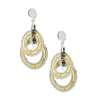 These tow-tone Sterling Silver Drop Earrings by Frederic Duclos will easily become your go-to piece. Crafted in Yellow Gold plated and White Sterling it features two drop rings graduating in size. Sterling Silver Posts. Length 1 3/8 inch. Made in Italy