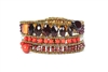 Ziio's Tabiz Collection, this linear beaded Bracelet has the warmth of the tuscan sunset. Red Garnets & Orange Carnelian Gemstones are accented with Red Zircon & Coral Glass Beads. Hand crafted in Italy using Murano Glass seed beads on stainless steel