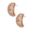 Up date your basic Hoop Earrings with these unique ones by Frederic Duclos. A dimensional White Sterling Silver hoop has been wrapped with laser cut Rose Gold plated Sterling Wire. Modern & fun. 925 Sterling Silver. Posts. Length 1". Made in Italy
