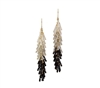 These Chandelier Earrings will light up any outfit. Graduating in color, the descending drop starts with White Opals, then Silver Labradorite and ends with Black Spinel Gemstones. Made in 14k Gold Filled wire & chain by Silver Pansy. Posts. Length 2 1/2"