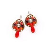 From Ziio's new Fenice Collection these vibrant Orange Drop Earrings are perfect for warm weather Season. Carnelian & Red Garnet Gemstones are in the oval drop, accented with White Pearls. A large single, polished, Orange Onyx teardrop finishes the look.