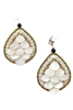 Make a statement with these "Mermaid" Chandelier Earrings by Ziio. Layers of White Mother of Pearl petals overlap at the center and are surrounded by White Fresh Water seed Pearls. Hand crafted on stainless steel wire with Golden Murano Glass seed beads