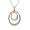 Two-Tone Sterling Silver Circle Pendant