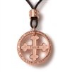 Tuum's best expression of their passion for craftsmanship can be found in the Pendant version of FLORE-symbol of life, in Rose Gold plated sterling, with the micro sculpture Latin relief of "Pater Noster" (Lords Prayer) on the outer ring