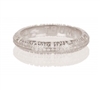 LA FEDE is a unique, finely detailed eternity Ring or Wedding Band obtained through a unique casting process. What at looks like a decoration, is a perfect micro-sculpture with the Latin â€œPater Noster" (Lords Prayer) words written on it. 18k white gold