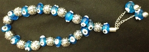 Light Blue Evil Eye Worry Beads