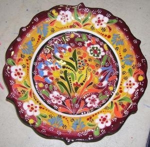 Intricate Yellow Ceramic Plate