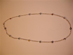 Multicolor Sterling Silver Necklace 17"