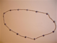 Dark Blue Sterling Silver Necklace 17"