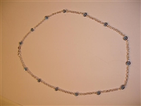 Sterling Silver Anklets Light Blue