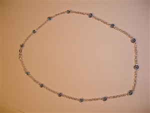 Sterling Silver Anklets Light Blue