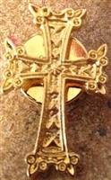 Armenian Gold Plated Cross Lapel Pin