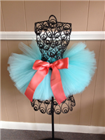 aqua tutu with coral bow