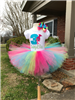 bright rainbow block tutu