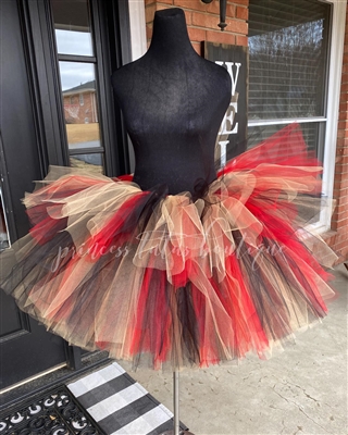 Black, old gold and red dual length tutu