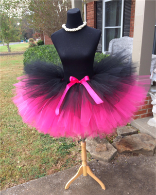 Fuchsia with black overlay dual length tutu