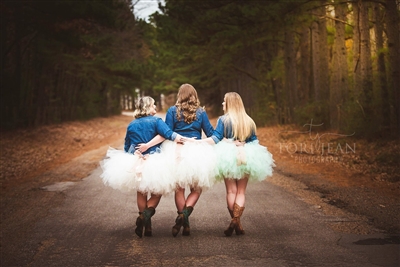 Ivory dual length tutu with rose gold bow clip