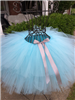 light blue dual length tutu with silver satin bow