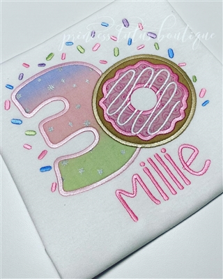 Doughnut birthday with sprinkles shirt or bodysuit