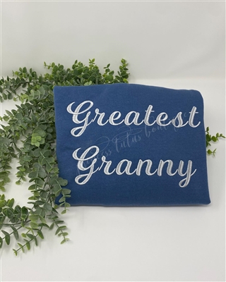 Greatest Granny embroidered crew neck sweatshirt