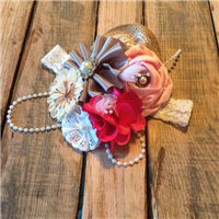 sweet pink burlap and lace headband