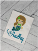 Mermaid girl with turquoise blue accent shirt with personalization