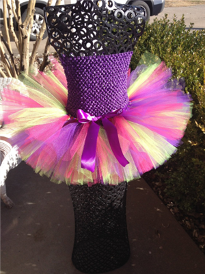 purple, fuchsia and apple green tutu