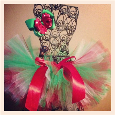 red, green and white tutu