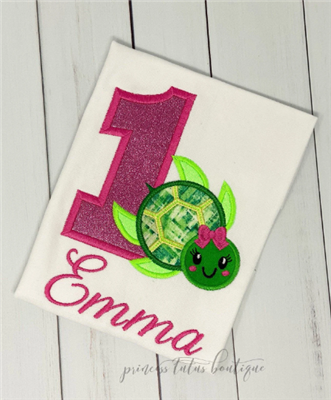 Sea Turtle  birthday shirt with personalization