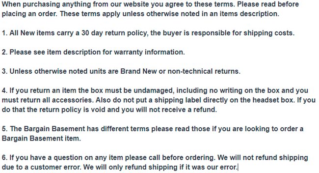 Terms and Conditions-READ BEFORE ORDERING