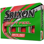Srixon Soft Feel Brite Red Golf Balls - 1 Dozen