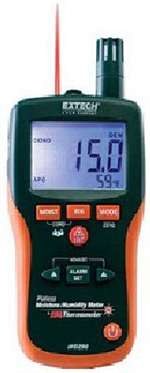 Extech Pinless Moisture Psychrometer + IR Thermometer SKU AC127