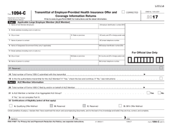 1094-C Transmittal Summary 500 Sheets