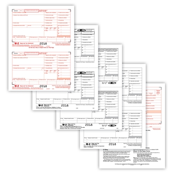 W-2 Traditional Preprinted 50 Sheet 4-pt Set