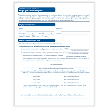 FFCRA Leave Request Form (Pack of 50)