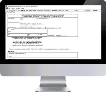 Michigan Business Forms Software