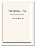 Cream Tax Return Folder with Blue Ink