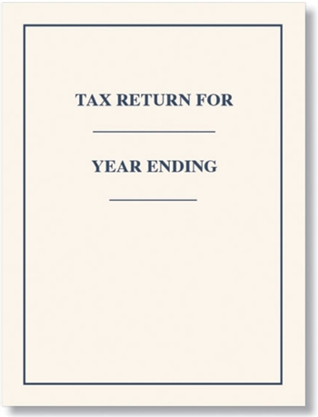 Cream Tax Return Folder with Blue Ink