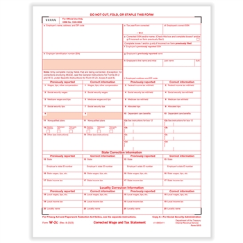 W-2C Correction Federal Copy A