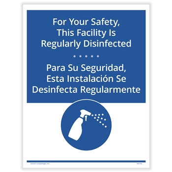 Facility Regularly Disinfected Posting Notice - Bilingual (Pack of 3) - Spanish