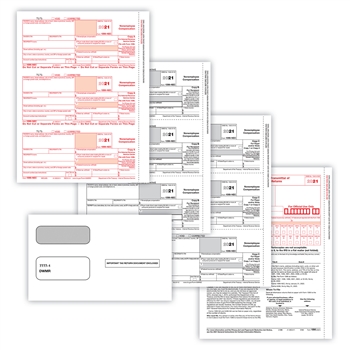 1099-NEC Preprinted 50 Sheet Set 3-pt with Envelopes (A/B/C)
