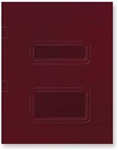 Double Window Tax Return Folder - Side Staple Loose Pocket (Burgundy)