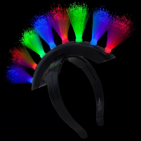 Mohawk Warrior LED Fiber Optic Mohawk Headband
