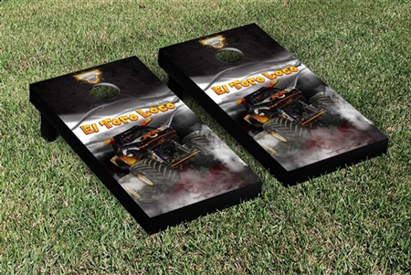 Monster Jam El Toro Loco Black Cornhole Game Set Smoke Version