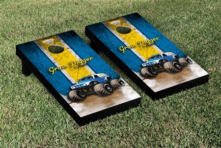 Monster Jam Grave Digger The Legend Cornhole Game Set Vintage Version