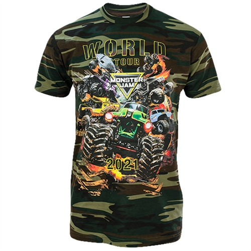 Monster Jam World Tour 2021 Camo Tee