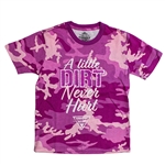 Youth Pink Camo Dirt Tee