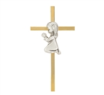 Praying Girl on Cross Applique